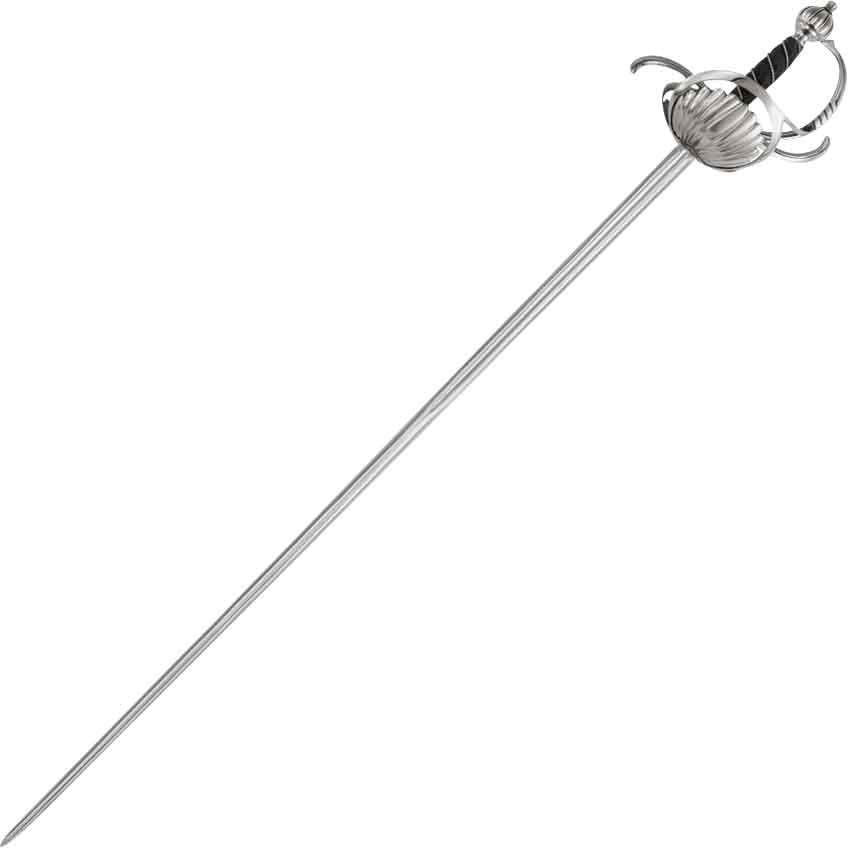 Ribbed Shell Swept Hilt Rapier Sword Replica From The Three Musketeers