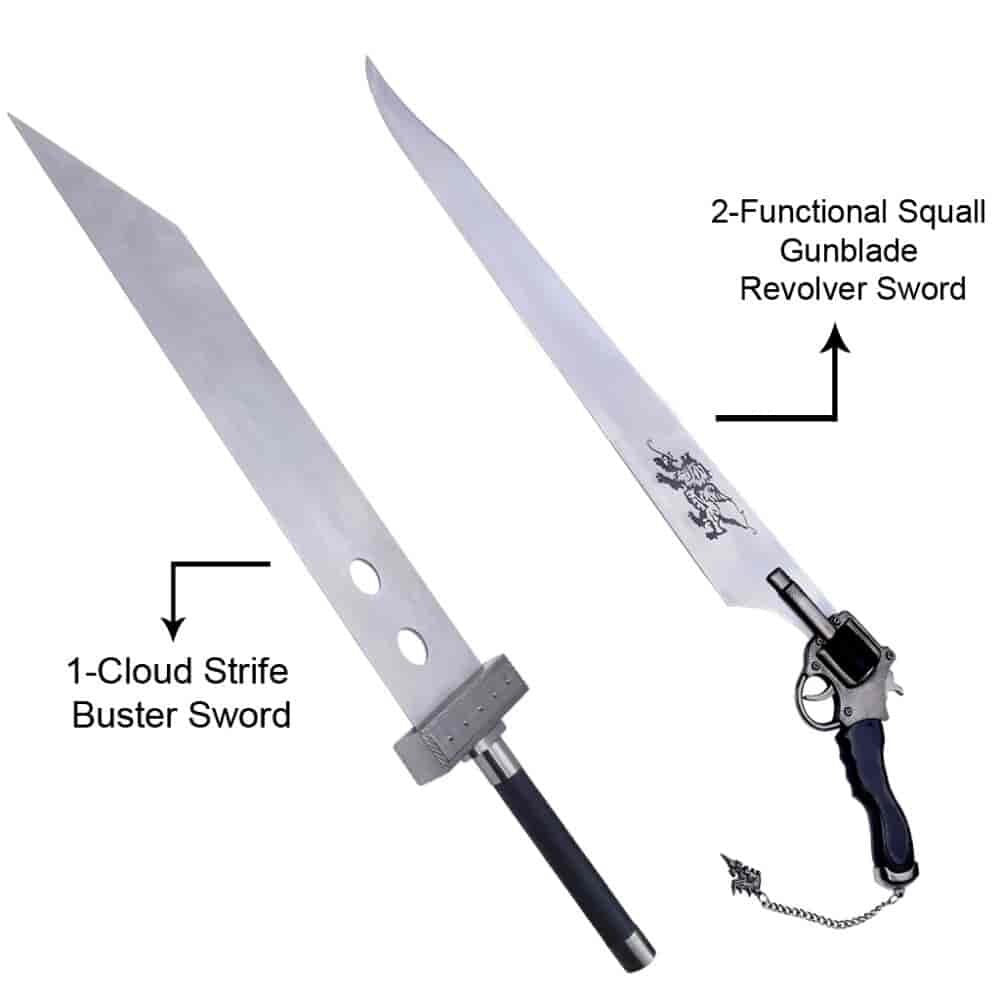 Buster Sword of Cloud Strife & Functional Squall Gunblade