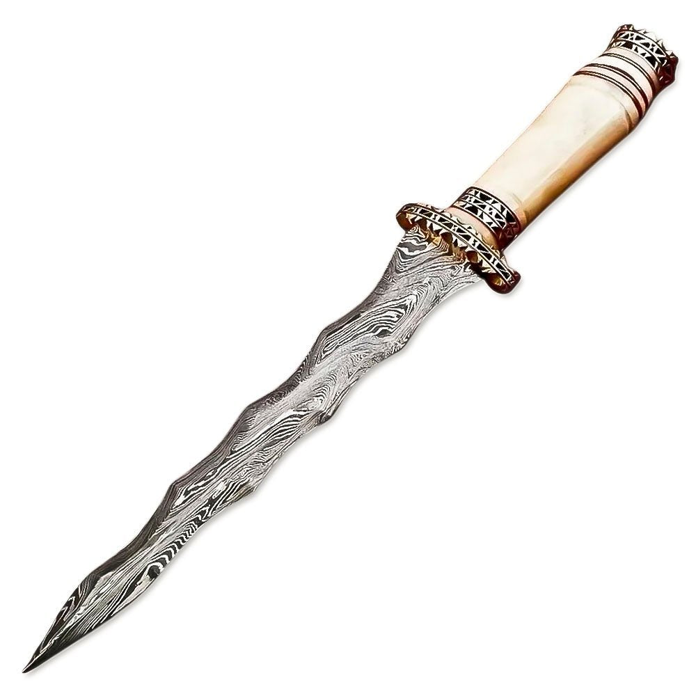 Kris Dagger Wavy Blade Bone Handle 13 Inch