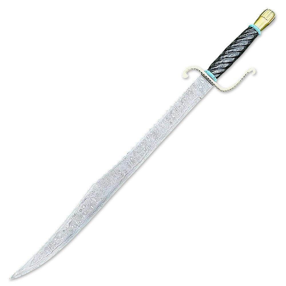 Scimitar Sword Arabian Curved Blade With Leather Sheath