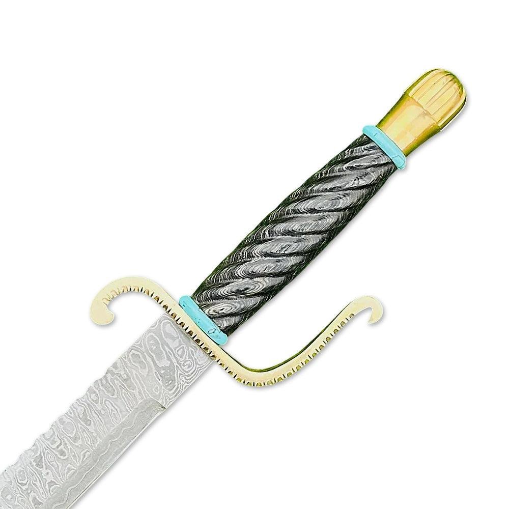 Scimitar Sword Arabian Curved Blade With Leather Sheath
