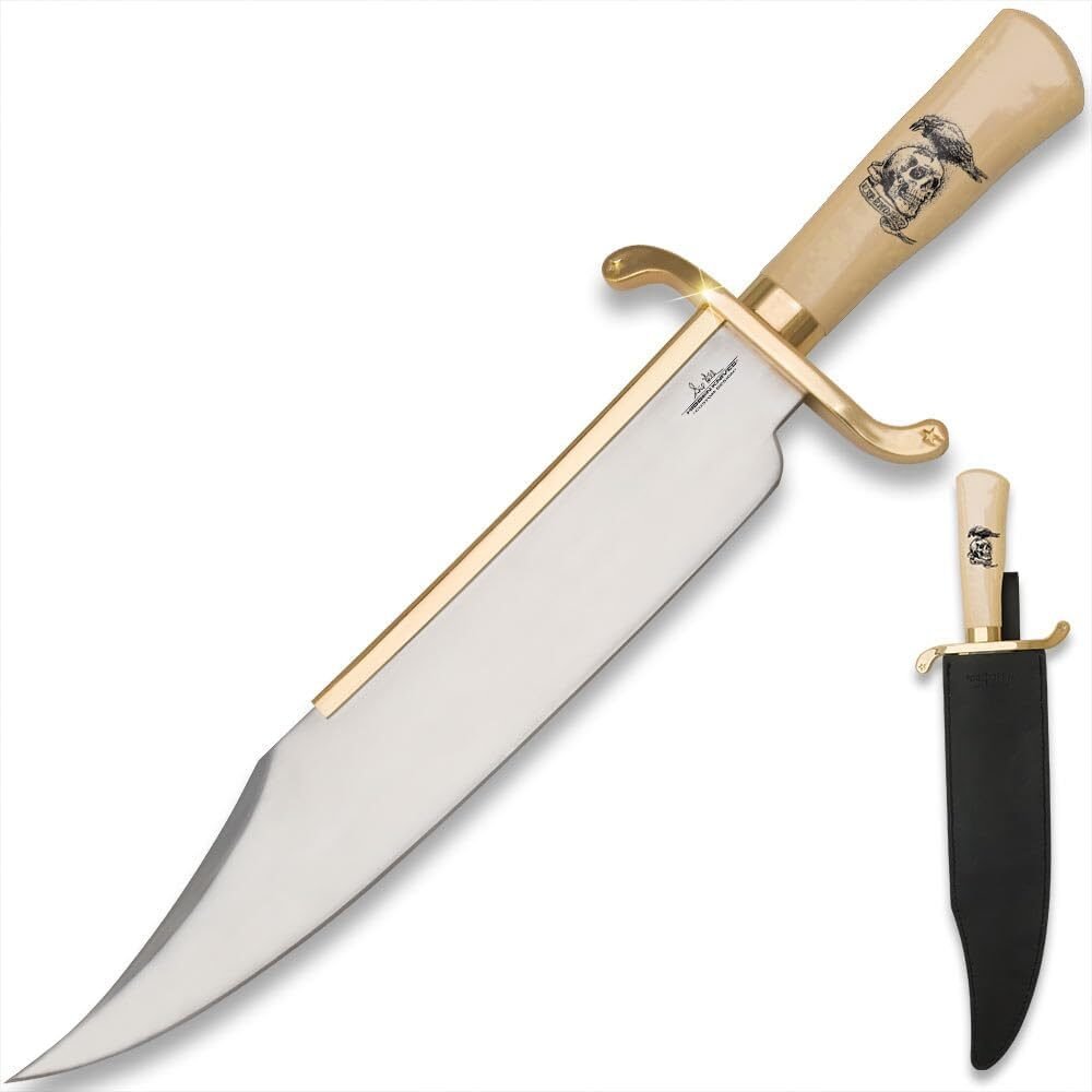 Gold Plated Gil Hibben Bowie Knife From Expendables