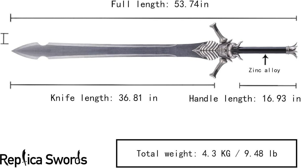 Dante Rebellion Sword 54" Metal Replica