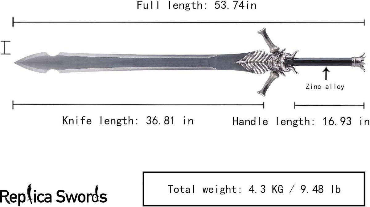 Dante Rebellion Sword 54" Metal Replica