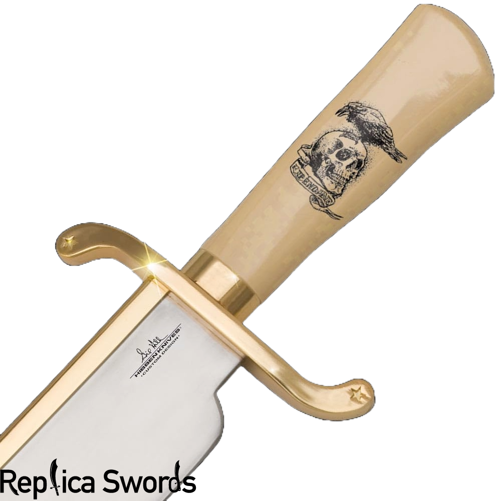 Gold Plated Gil Hibben Bowie Knife From Expendables