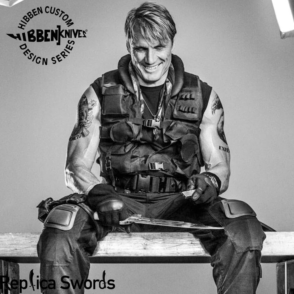 Gold Plated Gil Hibben Bowie Knife From Expendables