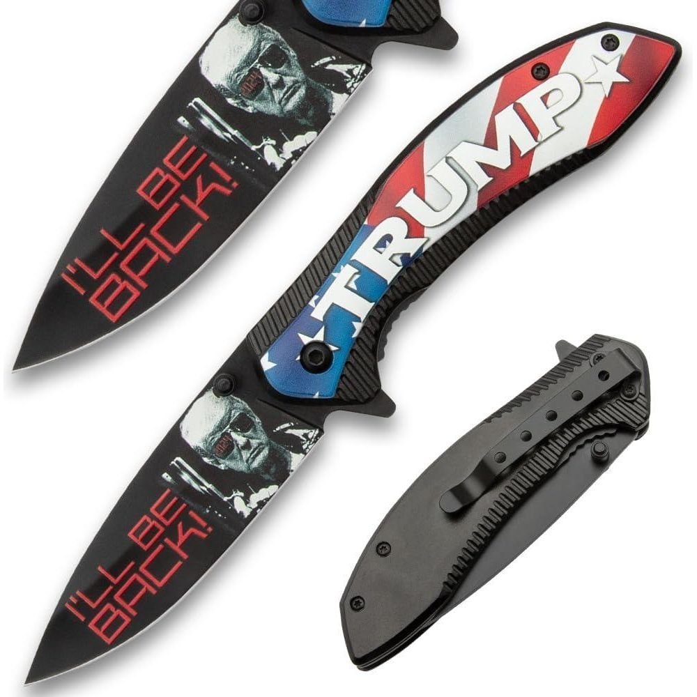 Trump 2024 I'll Be Back Spring Assisted Pocket Knife