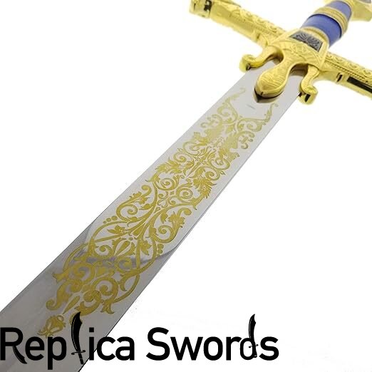 King Solomon Sword Full Size Gold/Blue Metal Replica