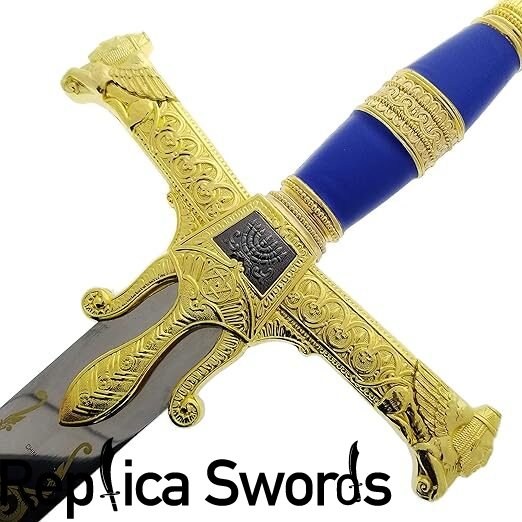 King Solomon Sword Full Size Gold/Blue Metal Replica