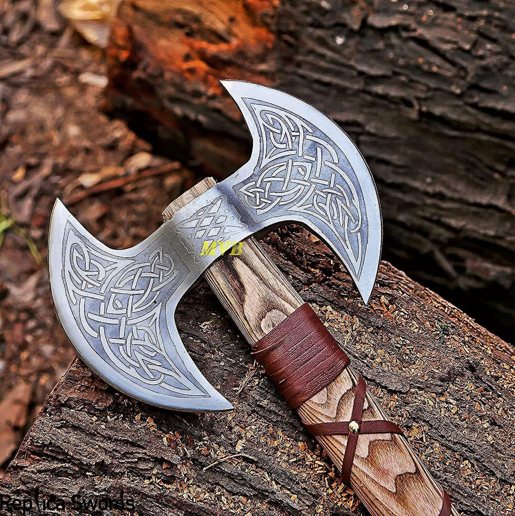 Ragnar Lothbrok Double Head Viking Battle Axe Handmade Replica