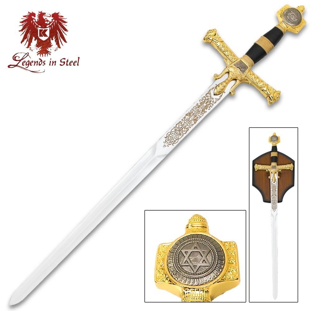 King Solomon Sword Full Size Gold/Black Metal Replica