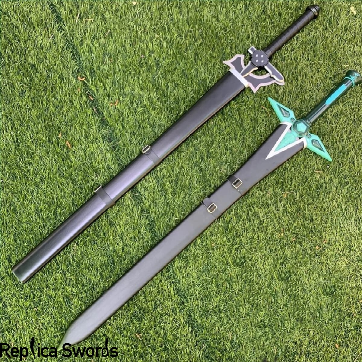 Set of Kirito Dark Repulser and Kirito Elucidator Steel Replica Sword From SAO With Free Sheath