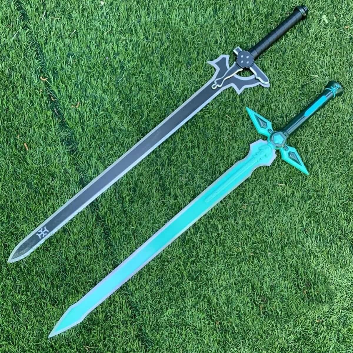 Set of Kirito Dark Repulser and Kirito Elucidator Steel Replica Sword From SAO With Free Sheath
