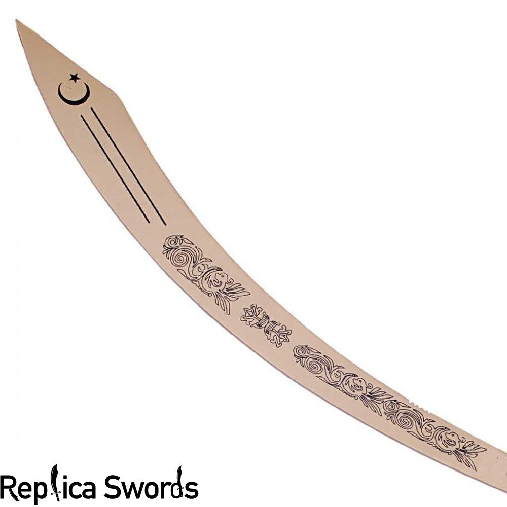 Belly Dance Dragon Scimitar Sword With Gold Plated Blade