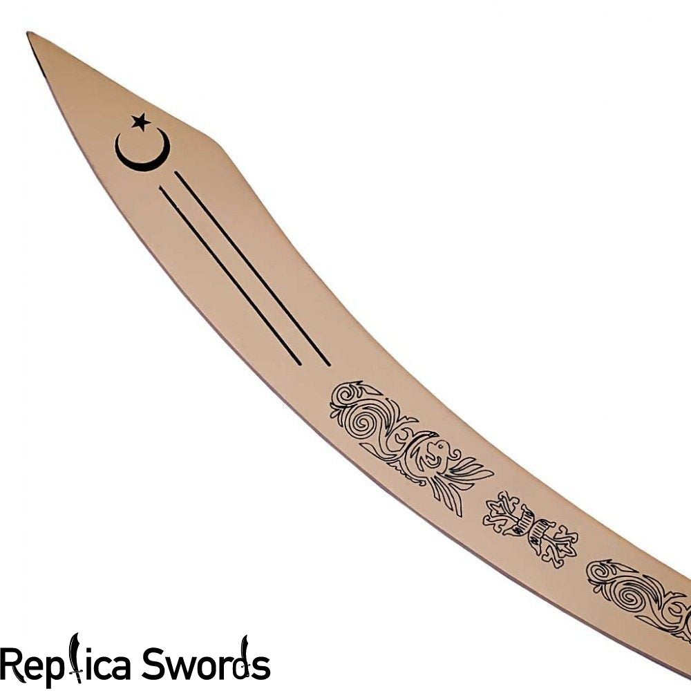 Belly Dance Dragon Scimitar Sword With Gold Plated Blade