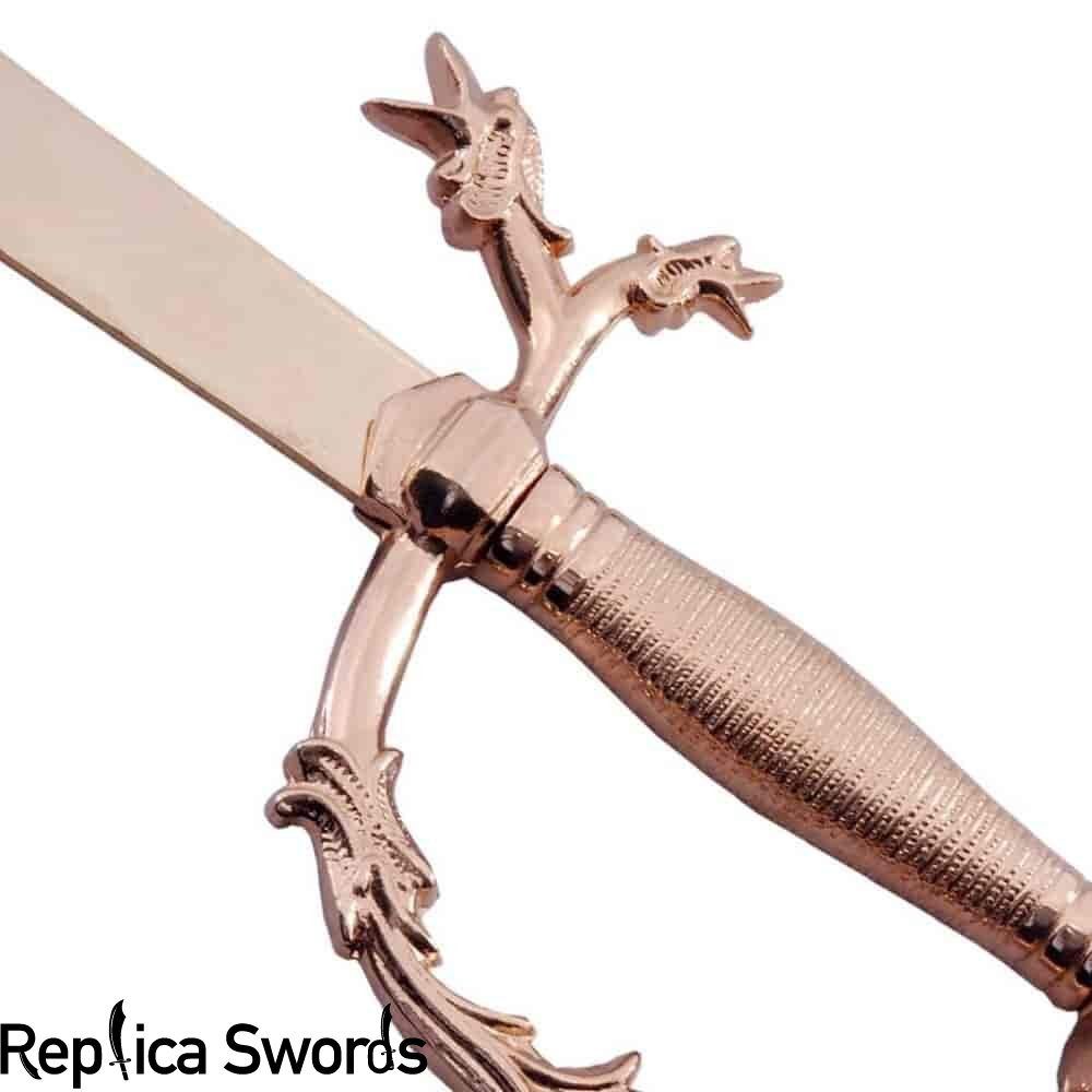 Arabian Belly Dance Dragon Scimitar Gold Plated Sword