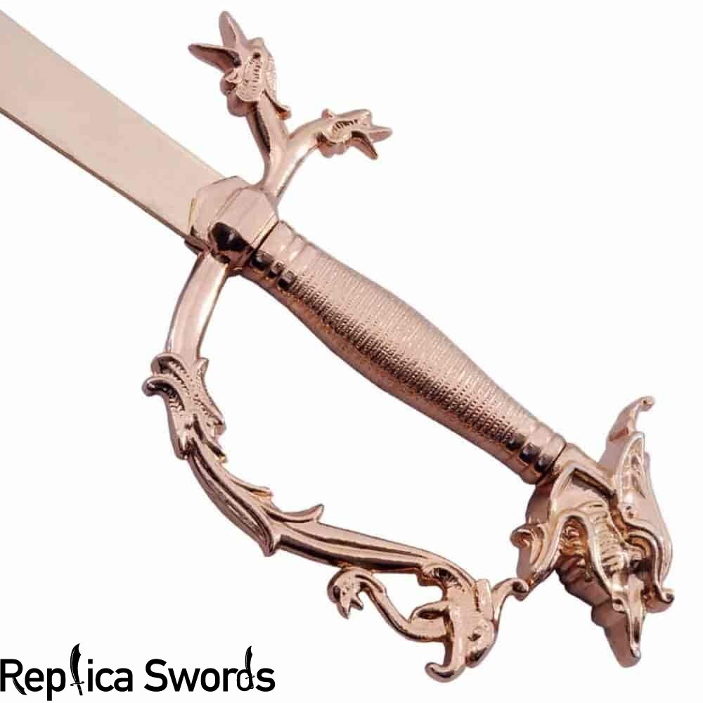 Arabian Belly Dance Dragon Scimitar Gold Plated Sword