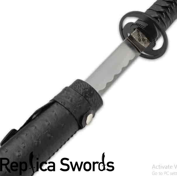 Black Gankyil Katana Sword Life Size Replica With Scabbard