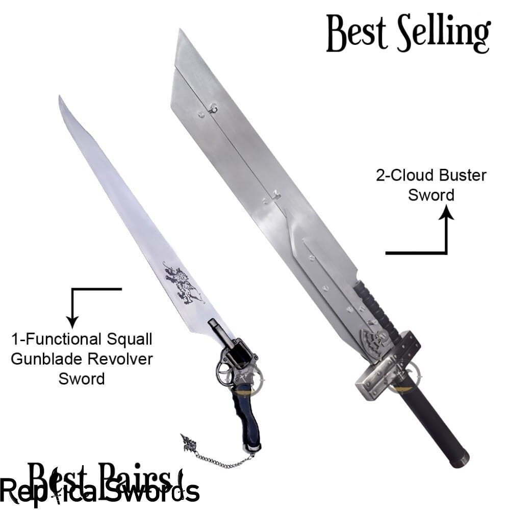 Final Fantasy Squall Gunblade & Cloud Advent Children Buster Fusion Sword