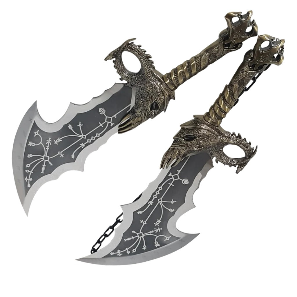 God of War Kratos Blades of Chaos Pair Antique Finished Replica