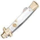 Kissing Crane Genuine Pearl Stiletto Folding Knife