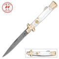 Kissing Crane Genuine Pearl Stiletto Folding Knife