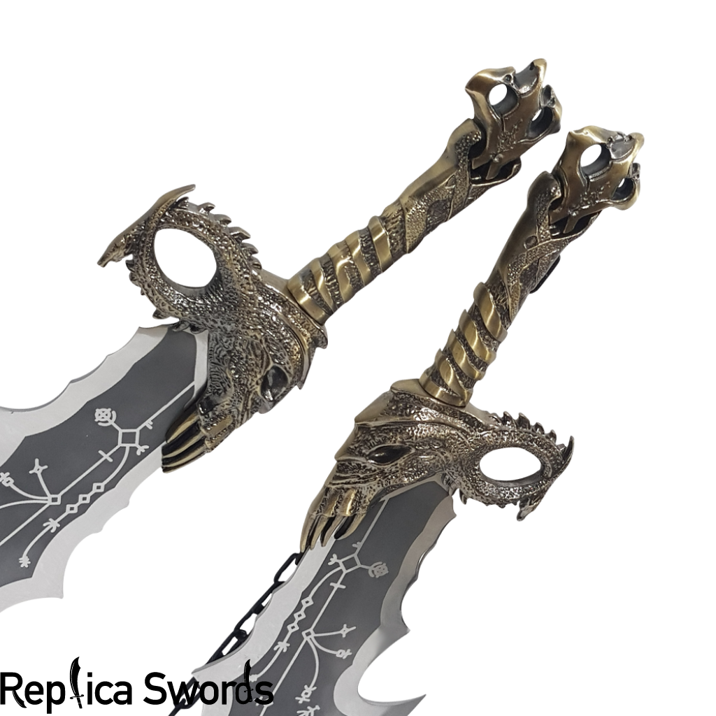 God of War Kratos Blades of Chaos Pair Antique Finished Replica