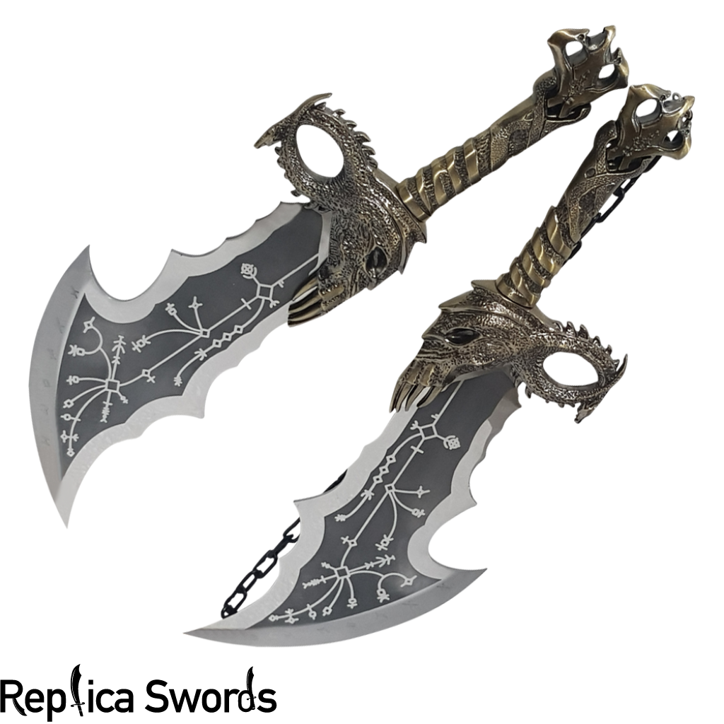 God of War Kratos Blades of Chaos Pair Antique Finished Replica