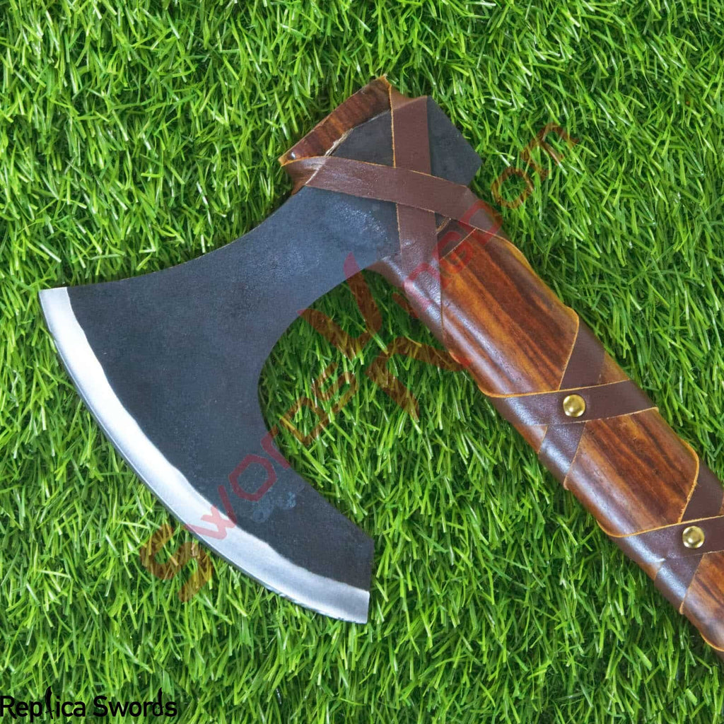 Ragnar Viking Axe Larp Forged Camping Axe With Rose Wood Shaft