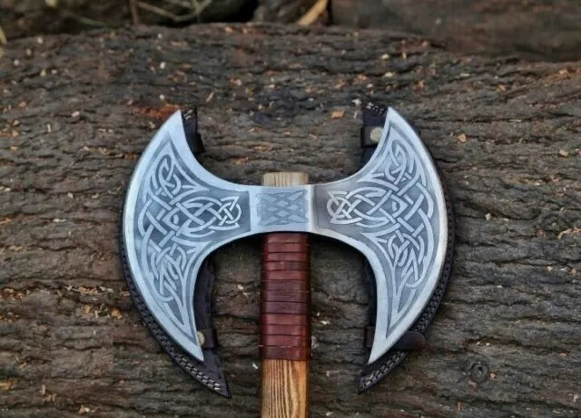 Ragnar Lothbrok Double Head Viking Battle Axe Handmade Replica
