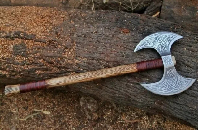 Ragnar Lothbrok Double Head Viking Battle Axe Handmade Replica