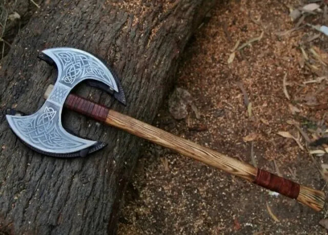 Ragnar Lothbrok Double Head Viking Battle Axe Handmade Replica