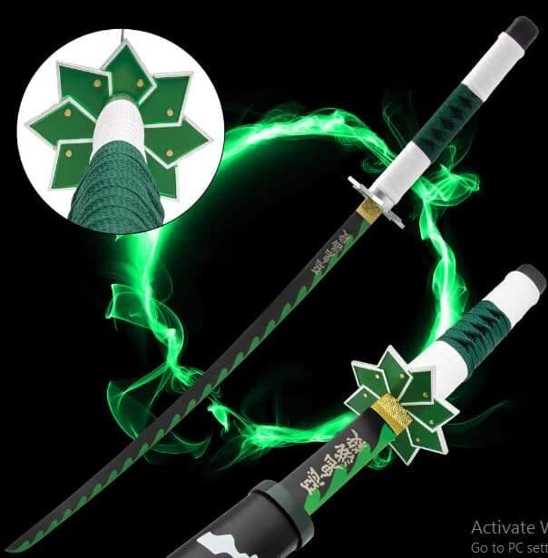 Sanemi Shinazugawa Green Nichirin Katana Sword