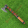 Smith Custom Forged Carbon Steel Viking Axe Throwing Rose Wood Shaft, Viking Bearded Camping Axe