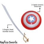 Captain America Shield & Belly Dance Sword with Gold Plated Hand