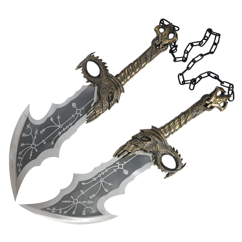 kratos-blades-of-chaos God of War Kratos Blades of Chaos Pair Antique Finished Replica - Image 1