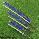Ninja Symbol Blue Samurai 3-piece Swords Set Replica