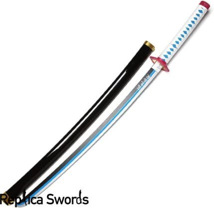 Giyuu Tomioka Sword - Blue Nichrin Blade - Demon Slayer Katana Props