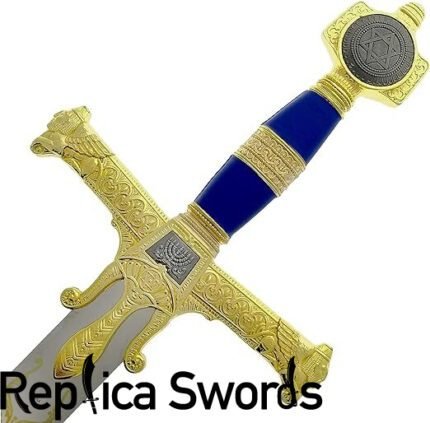 King Solomon Sword Full Size Gold/Blue Metal Replica