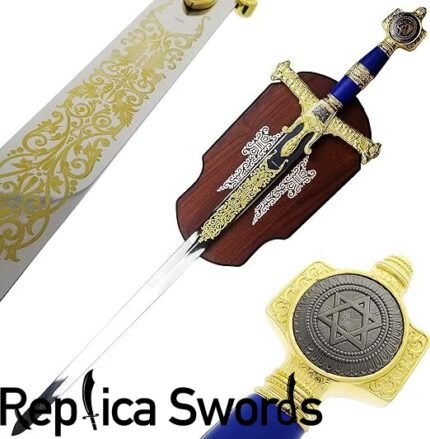 King Solomon Sword Full Size Gold/Blue Metal Replica